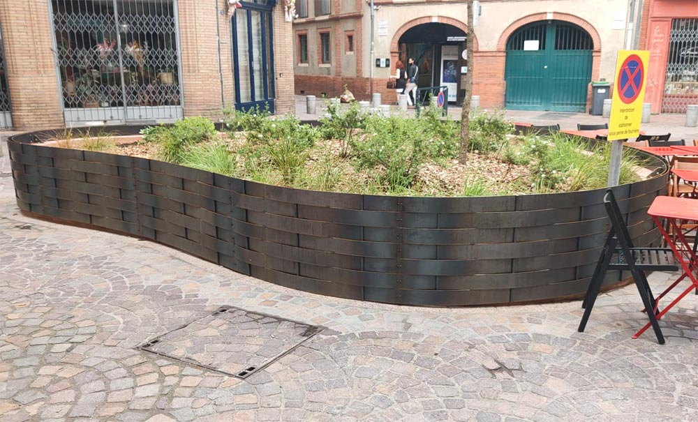 jardiniere acier corten